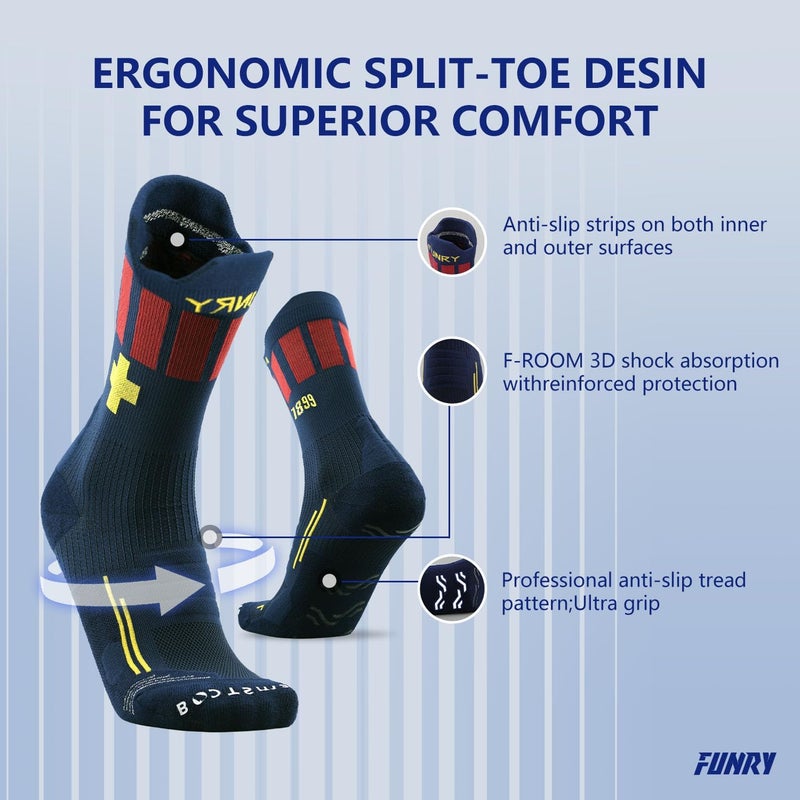 FUNRY Store Club Collection Soccer Grip Socks,Non-Slip Soccer Socks,Comfy Secure Fit For Football Running & Basketball(sizes:7-11) - Image 5